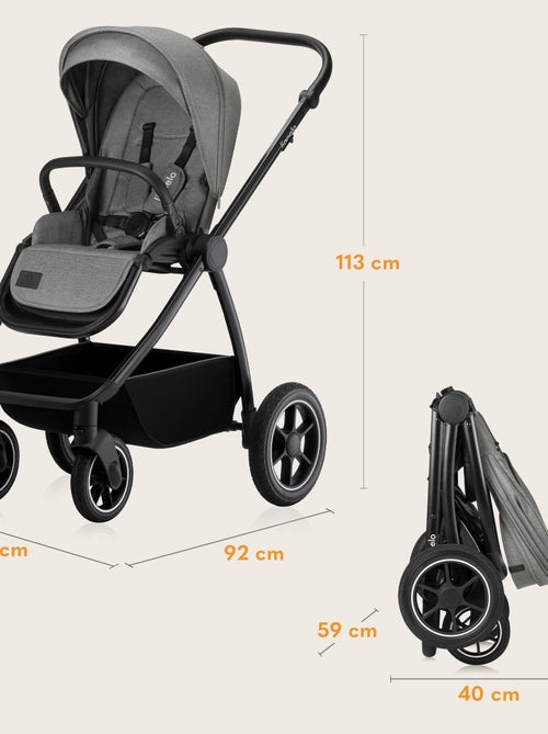 Cochecito LIONELO Meril 3 en 1: Pack de cochecito, capazo, silla de auto, bolso y accesorios - Kiabi