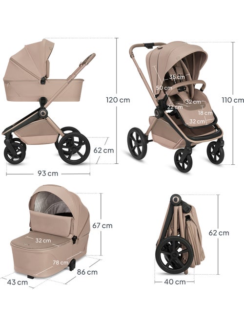 Cochecito multifunción 3 en 1 LIONELO Freya - Capazo - Silla y Silla de coche Astrid i-Size - Kiabi