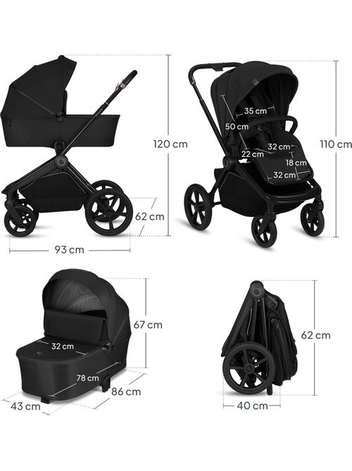 Cochecito multifunción 3 en 1 Lionelo Freya – Capazo – Silla y Silla de coche Astrid i-Size - Kiabi