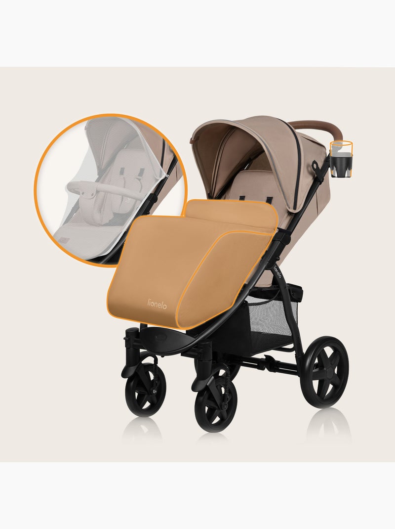 Cochecito todoterreno LIONELO Annet Plus - Hasta 22 kg - Ruedas grandes - Accesorios Beige - Kiabi