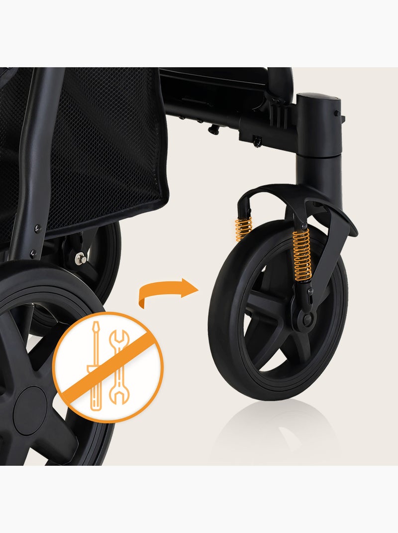Cochecito todoterreno LIONELO Annet Plus - Hasta 22 kg - Ruedas grandes - Accesorios Negro - Kiabi