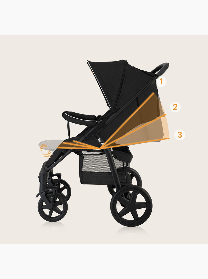 Cochecito todoterreno LIONELO Annet Plus - Hasta 22 kg - Ruedas grandes - Accesorios Negro - Kiabi