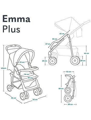 Cochecito todoterreno LIONELO Emma - 6-36 meses - Bolso incluido - Plegado rápido