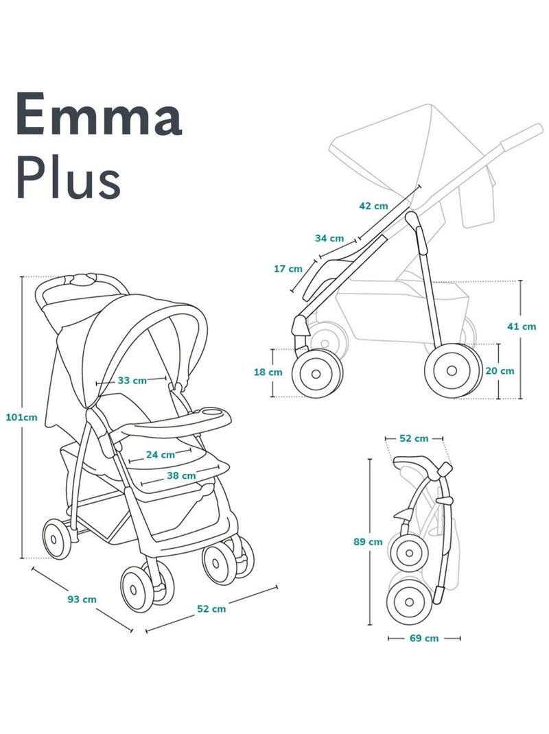 Cochecito todoterreno LIONELO Emma - 6-36 meses - Bolso incluido - Plegado rápido Beige - Kiabi