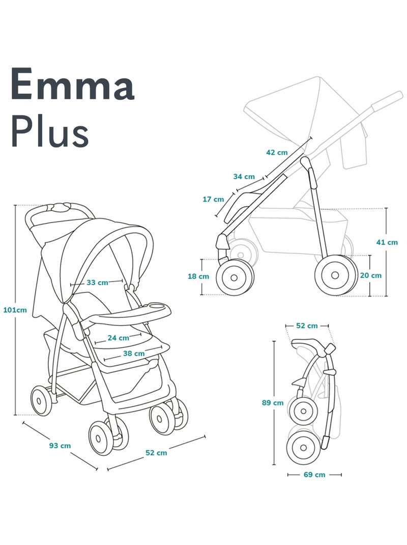 Cochecito todoterreno LIONELO Emma - 6-36 meses - Bolso incluido - Plegado rápido Gris - Kiabi
