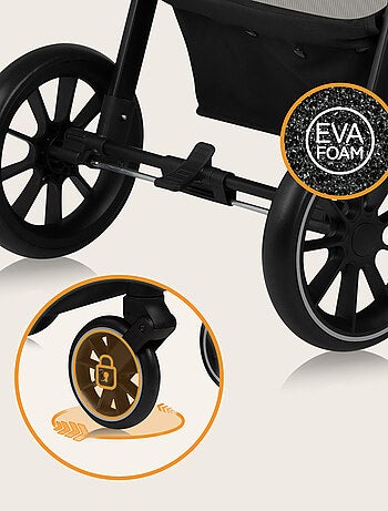 Cochecito todoterreno LIONELO Emma One - Plegado rápido - Ruedas grandes - 6-48 meses