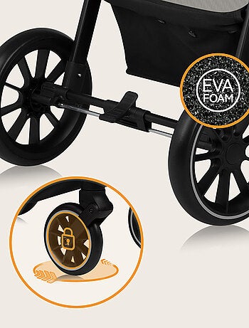 Cochecito todoterreno LIONELO Emma One - Plegado rápido - Ruedas grandes - 6-48 meses