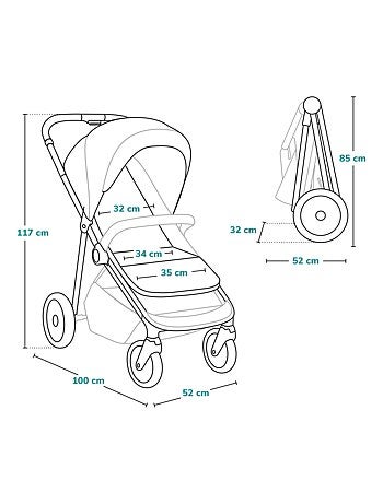 Cochecito todoterreno LIONELO Emma One - Plegado rápido - Ruedas grandes - 6-48 meses