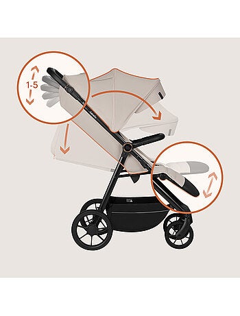 Cochecito todoterreno LIONELO Iva - Material de primera calidad - Hasta 22 kg - Gran espacio