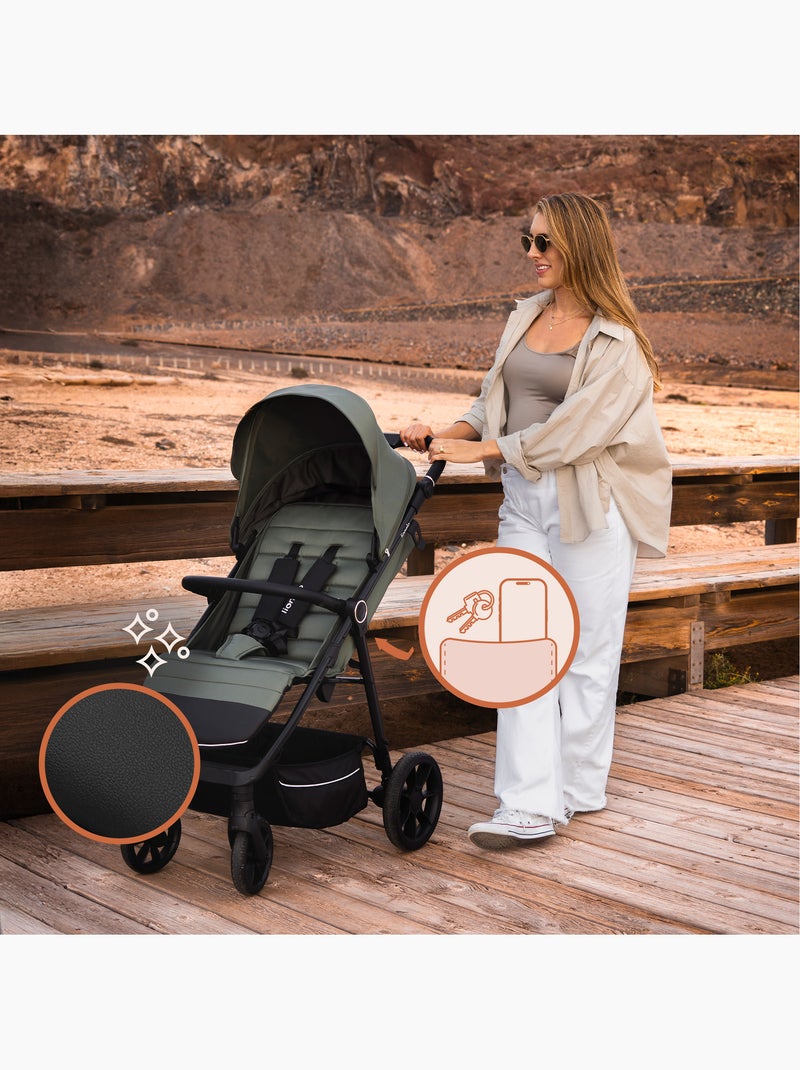 Cochecito todoterreno LIONELO Iva - Material de primera calidad - Hasta 22 kg - Gran espacio Beige - Kiabi