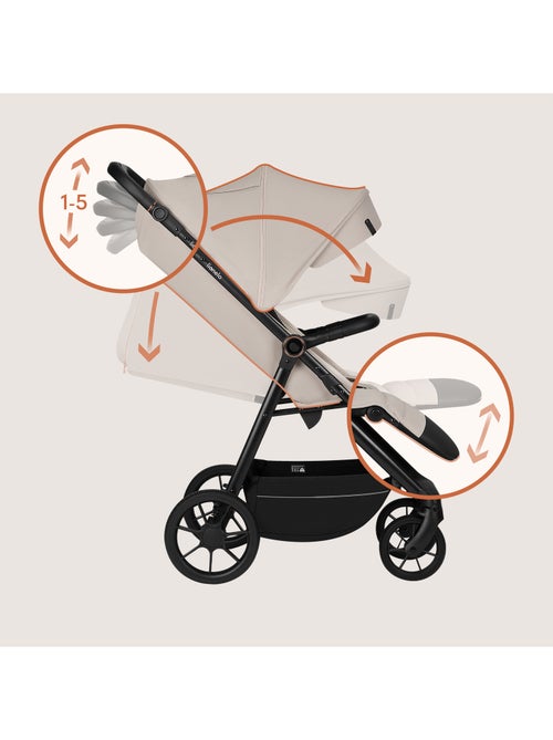 Cochecito todoterreno LIONELO Iva - Material de primera calidad - Hasta 22 kg - Gran espacio - Kiabi