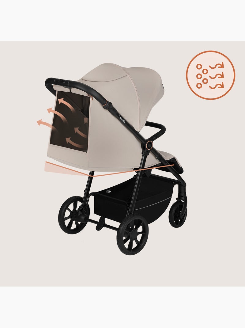 Cochecito todoterreno LIONELO Iva - Material de primera calidad - Hasta 22 kg - Gran espacio Beige - Kiabi