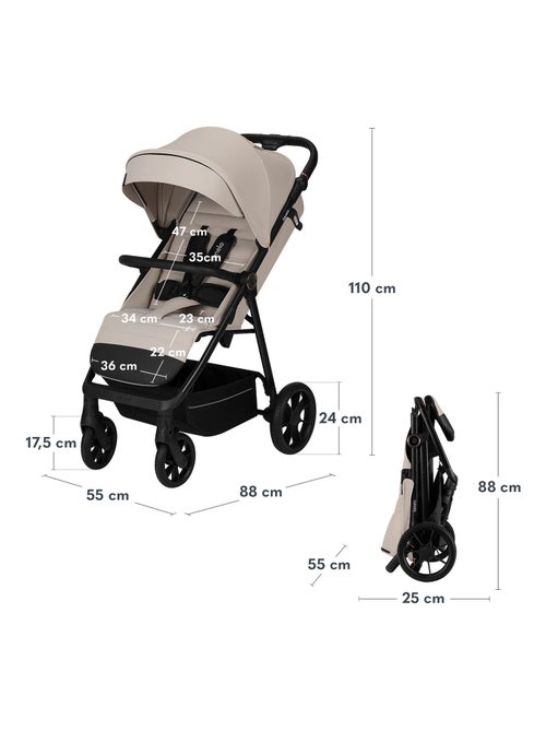 Cochecito todoterreno LIONELO Iva - Material de primera calidad - Hasta 22 kg - Gran espacio - Kiabi
