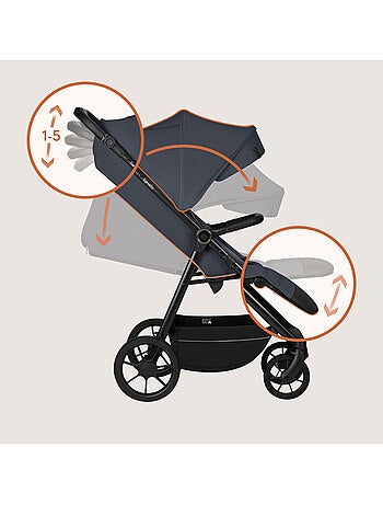 Cochecito todoterreno LIONELO Iva - Material de primera calidad - Hasta 22 kg - Gran espacio