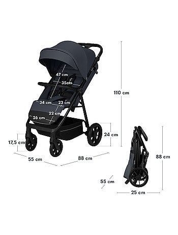 Cochecito todoterreno LIONELO Iva - Material de primera calidad - Hasta 22 kg - Gran espacio