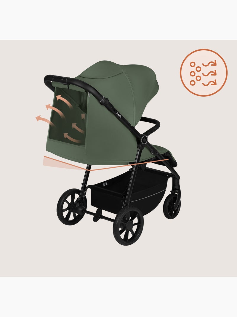 Cochecito todoterreno LIONELO Iva - Material de primera calidad - Hasta 22 kg - Gran espacio Verde - Kiabi