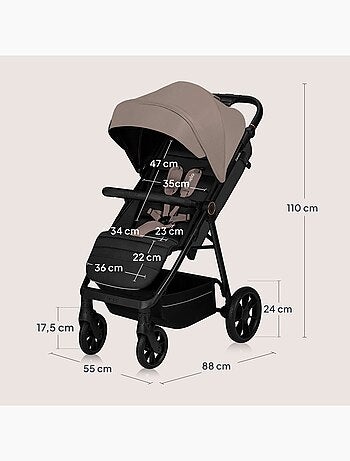 Cochecito todoterreno LIONELO Mira - Hasta 22 kg - Superficie amplia - Ruedas grandes