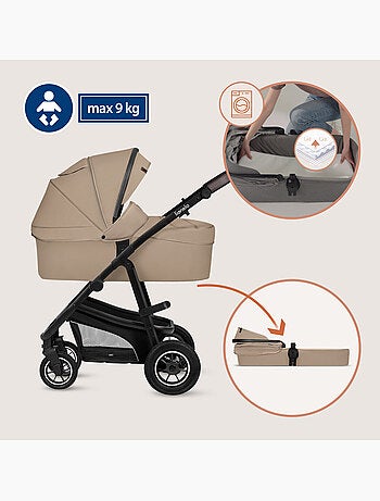 Cochecito Trio LIONELO Bianka - Hasta 22 kg - Pack con capazo, silla de coche y accesorios