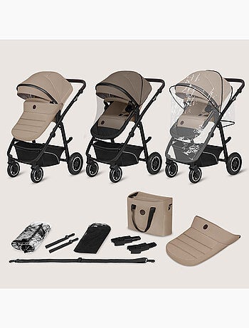 Cochecito Trio LIONELO Bianka - Hasta 22 kg - Pack con capazo, silla de coche y accesorios