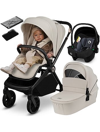 Cochecito Trio LIONELO Mika Plus - Hasta 4 años - Cochecito, capazo, silla de coche y accesorios