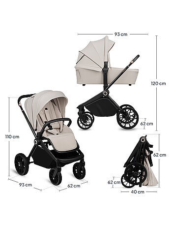Cochecito Trio LIONELO Mika Plus - Hasta 4 años - Cochecito, capazo, silla de coche y accesorios