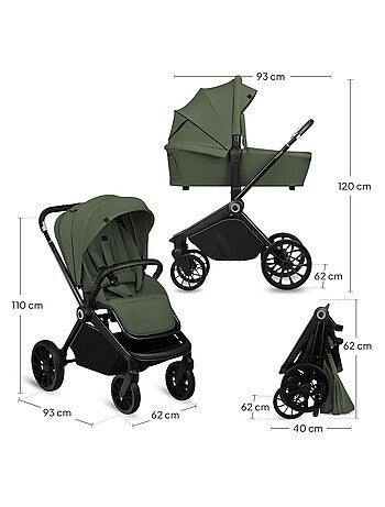 Cochecito Trio LIONELO Mika Plus - Hasta 4 años - Cochecito, capazo, silla de coche y accesorios