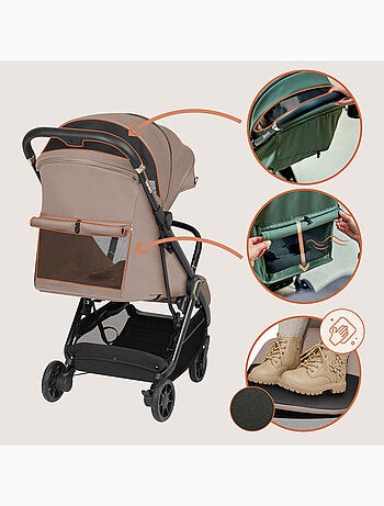 Cochecito ultracompacto LIONELO Bess - Compatible con aviones - Ligero - Plegado rápido