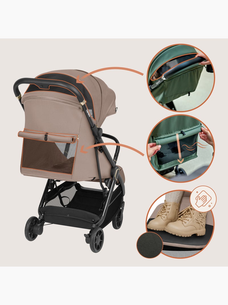 Cochecito ultracompacto LIONELO Bess - Compatible con aviones - Ligero - Plegado rápido Beige - Kiabi