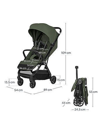 Cochecito ultracompacto LIONELO Bess - Compatible con aviones - Ligero - Plegado rápido