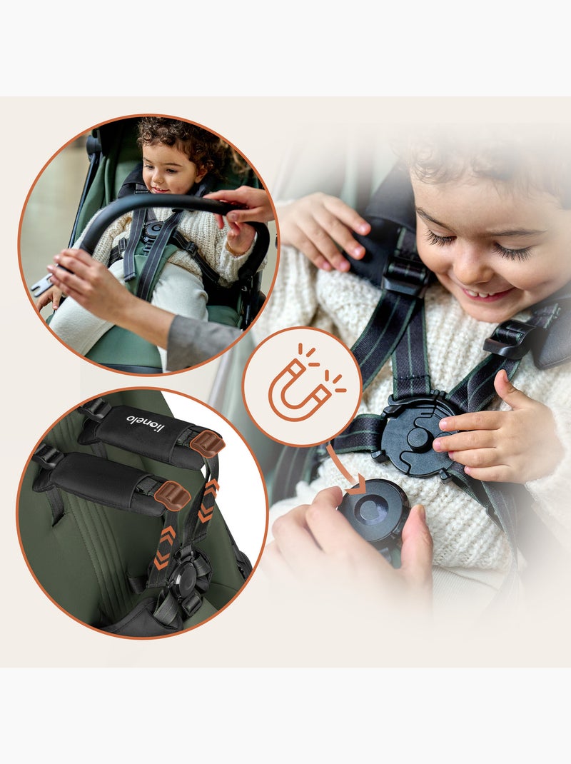 Cochecito ultracompacto LIONELO Bess - Compatible con aviones - Ligero - Plegado rápido Verde - Kiabi