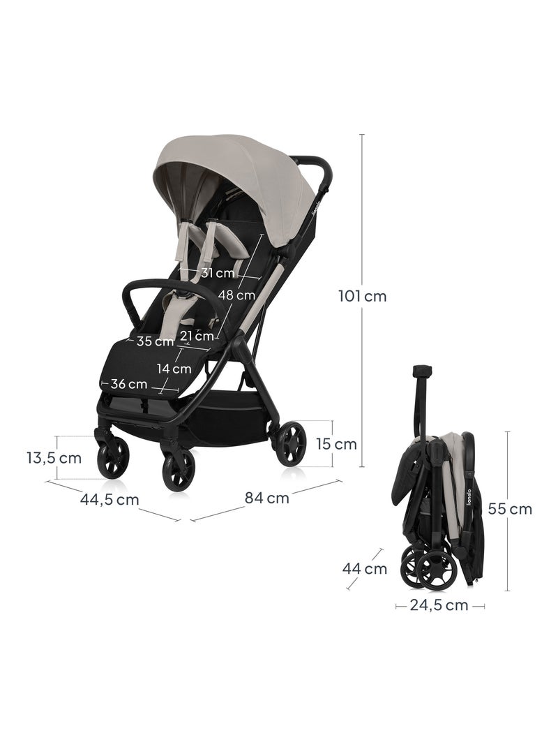 Cochecito ultracompacto LIONELO Julie Air - Compatible con aviones - Ligero - Plegado rápido Beige - Kiabi