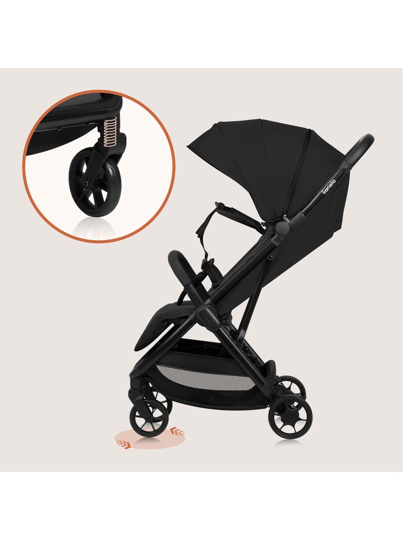 Cochecito ultracompacto LIONELO Julie Air - Compatible con aviones - Ligero - Plegado rápido Negro - Kiabi