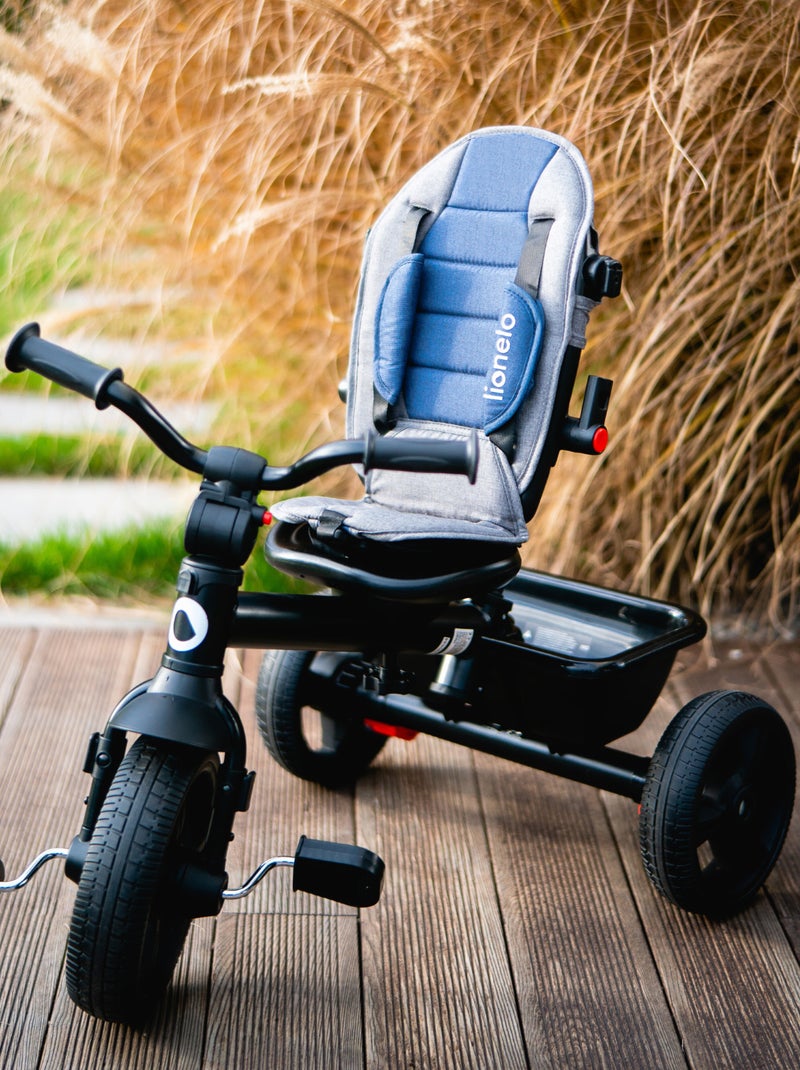 Cochecito y triciclo de bebé LIONELO Haari - Hasta 25 kg - Asiento reversible - Cesta y bolso inclui Azul - Kiabi