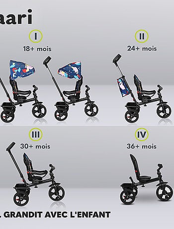 Cochecito y triciclo de bebé LIONELO Haari - Hasta 25 kg - Asiento reversible - Cesta y bolso inclui