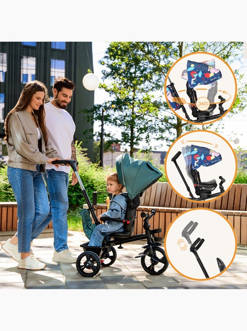Cochecito y triciclo de bebé LIONELO Haari - Hasta 25 kg - Asiento reversible - Cesta y bolso inclui - Kiabi