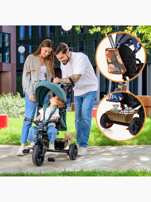 Cochecito y triciclo de bebé LIONELO Haari - Hasta 25 kg - Asiento reversible - Cesta y bolso inclui - Kiabi