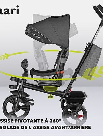 Cochecito y triciclo de bebé LIONELO Haari - Hasta 25 kg - Asiento reversible - Cesta y bolso inclui