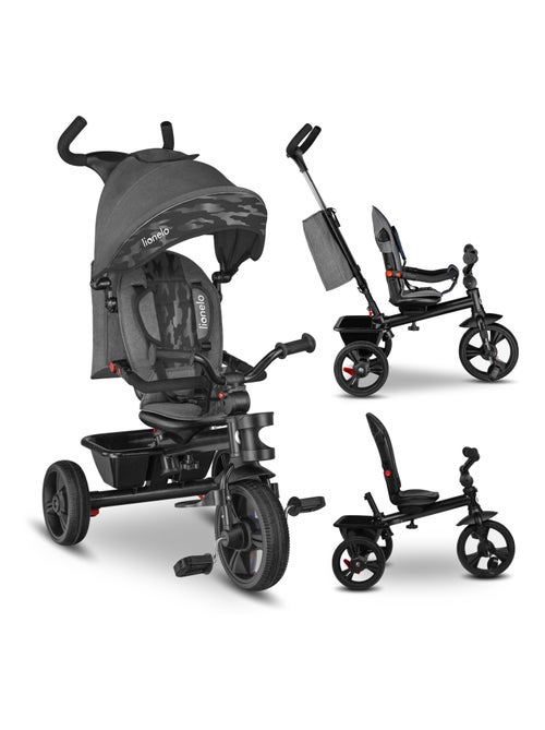 Cochecito y triciclo de bebé LIONELO Haari - Hasta 25 kg - Asiento reversible - Cesta y bolso inclui - Kiabi