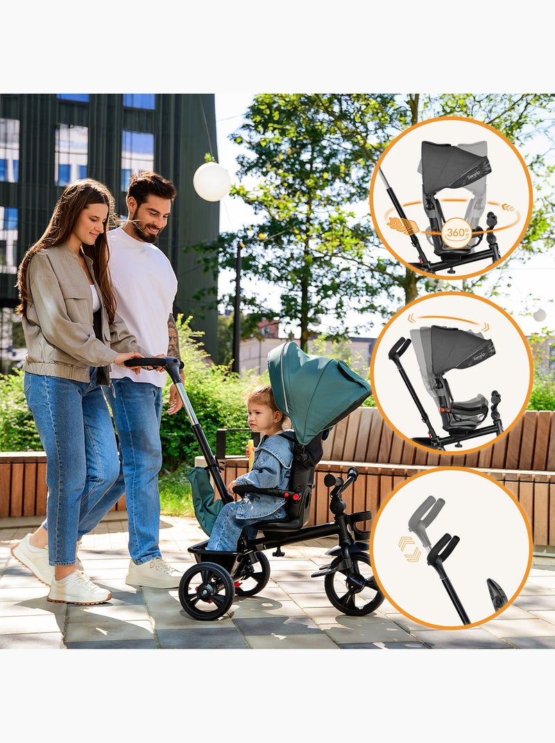 Cochecito y triciclo de bebé LIONELO Haari - Hasta 25 kg - Asiento reversible - Cesta y bolso inclui Negro - Kiabi