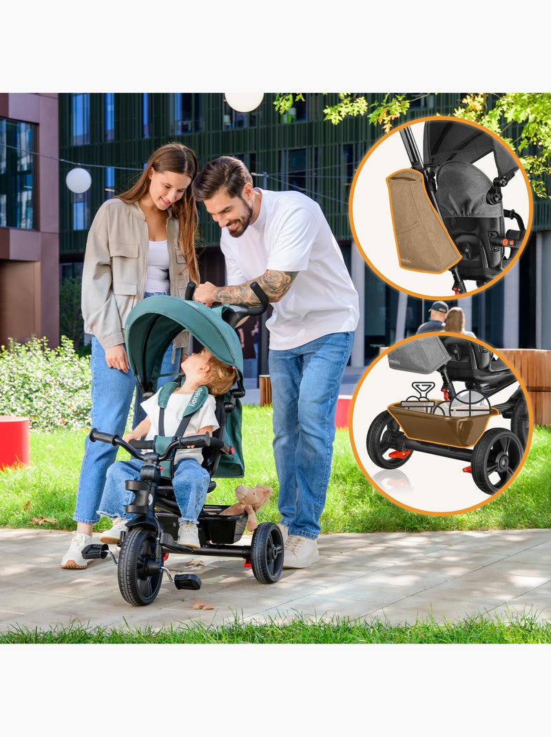 Cochecito y triciclo de bebé LIONELO Haari - Hasta 25 kg - Asiento reversible - Cesta y bolso inclui Negro - Kiabi