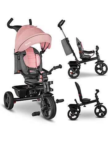 Cochecito y triciclo de bebé lionelo haari - hasta 25 kg - asiento reversible - cesta y bolso inclui