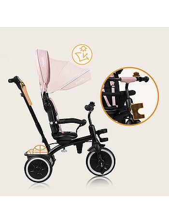 Cochecito y triciclo de bebé lionelo haari - hasta 25 kg - asiento reversible - cesta y bolso inclui