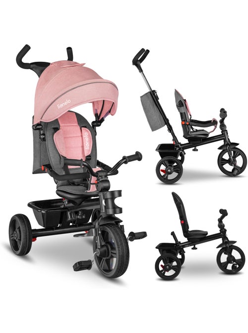 Cochecito y triciclo de bebé lionelo haari - hasta 25 kg - asiento reversible - cesta y bolso inclui - Kiabi
