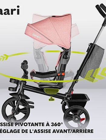 Cochecito y triciclo de bebé LIONELO Haari - Hasta 25 kg - Asiento reversible - Cesta y bolso inclui