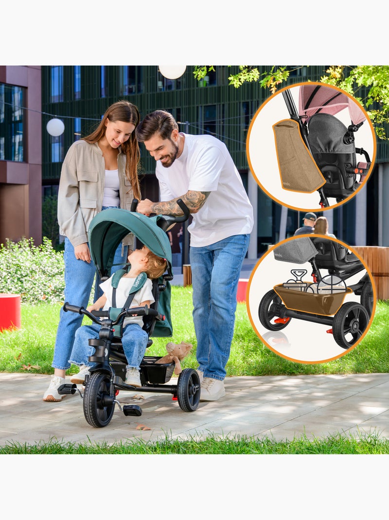 Cochecito y triciclo de bebé LIONELO Haari - Hasta 25 kg - Asiento reversible - Cesta y bolso inclui Rosa - Kiabi