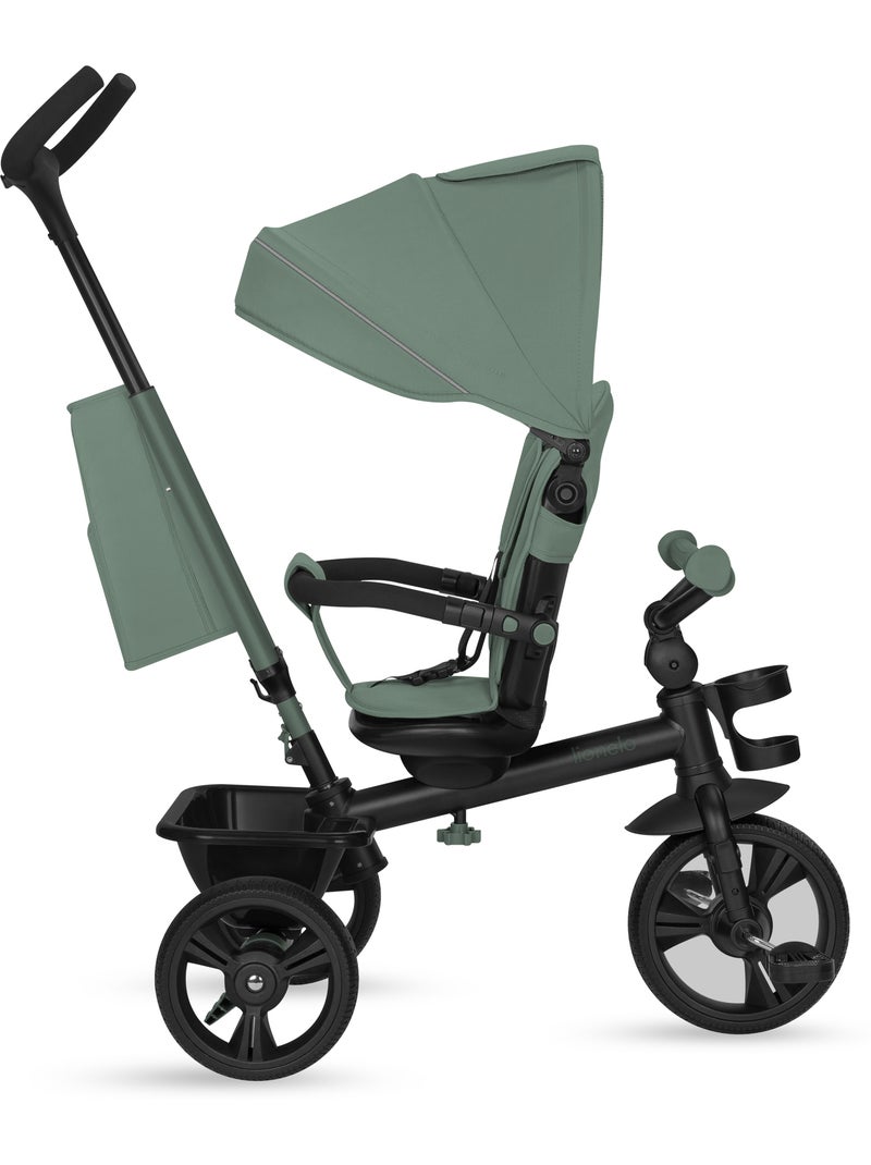 Cochecito y triciclo de bebé lionelo haari - hasta 25 kg - asiento reversible - cesta y bolso inclui Verde claro - Kiabi