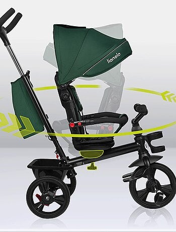 Cochecito y triciclo de bebé LIONELO Haari - Hasta 25 kg - Asiento reversible - Cesta y bolso inclui