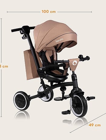 Cochecito y triciclo de bebé LIONELO Tris Plus - Hasta 25 kg - Asiento reversible - Accesorios inclu