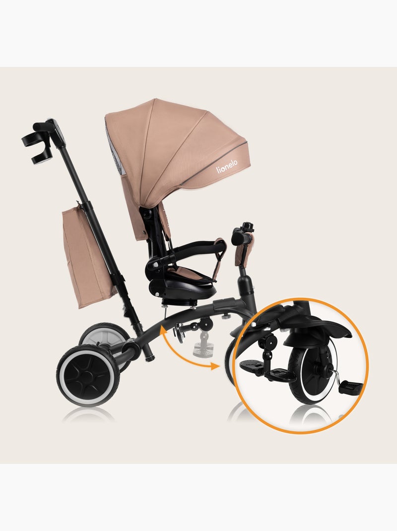 Cochecito y triciclo de bebé LIONELO Tris Plus - Hasta 25 kg - Asiento reversible - Accesorios inclu Beige - Kiabi