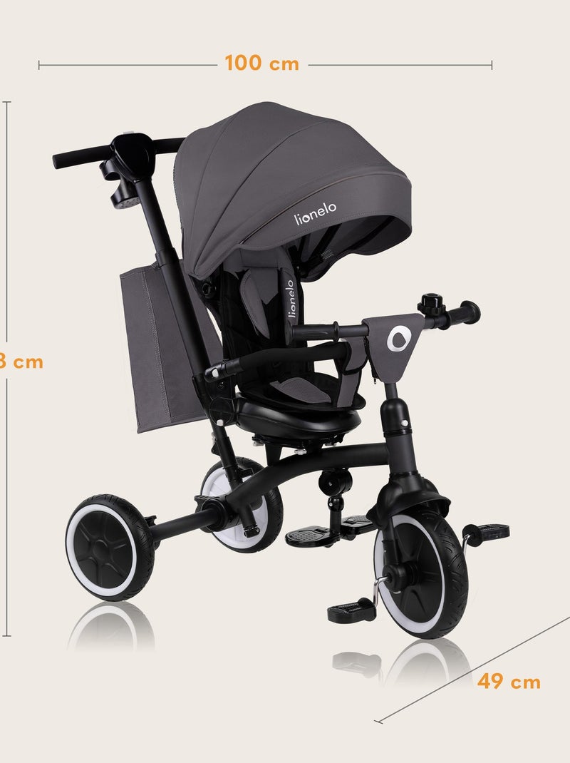 Cochecito y triciclo de bebé LIONELO Tris Plus - Hasta 25 kg - Asiento reversible - Accesorios inclu Gris - Kiabi